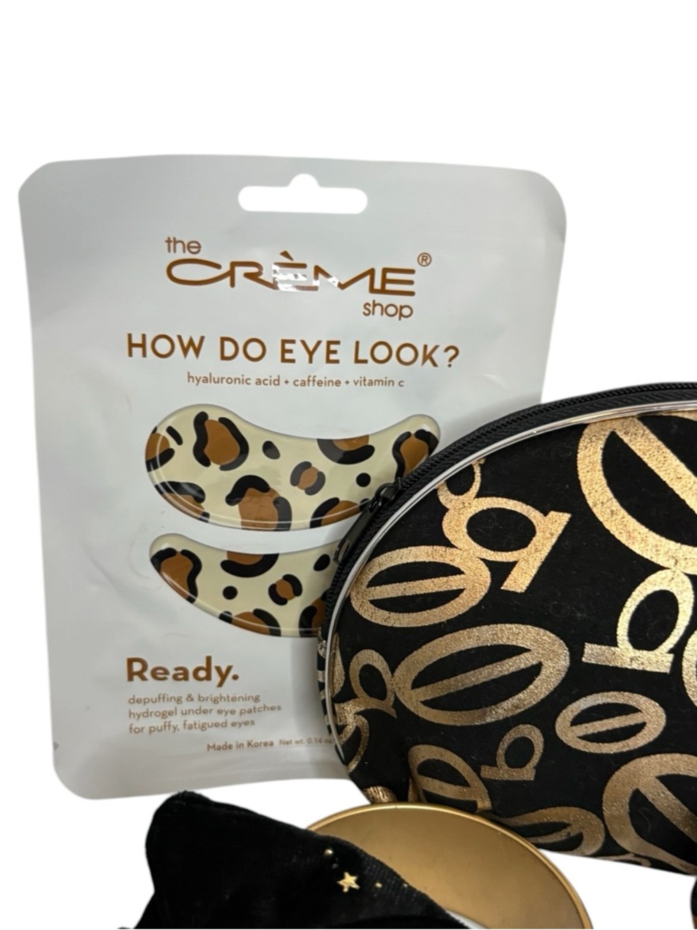 bebe Black and Gold Logo Cosmetic Pouch Set bundle - Picture 2 of 4